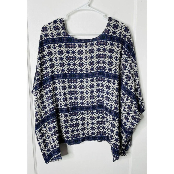 Brandy Melville Open Cardigan OS Thin Geometric Kaleidescope Flowy Short Sleeve - Picture 3 of 8